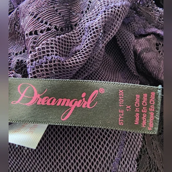 1x Dreamgirl Dark Purple Lingerie Set - Picture 6 of 6